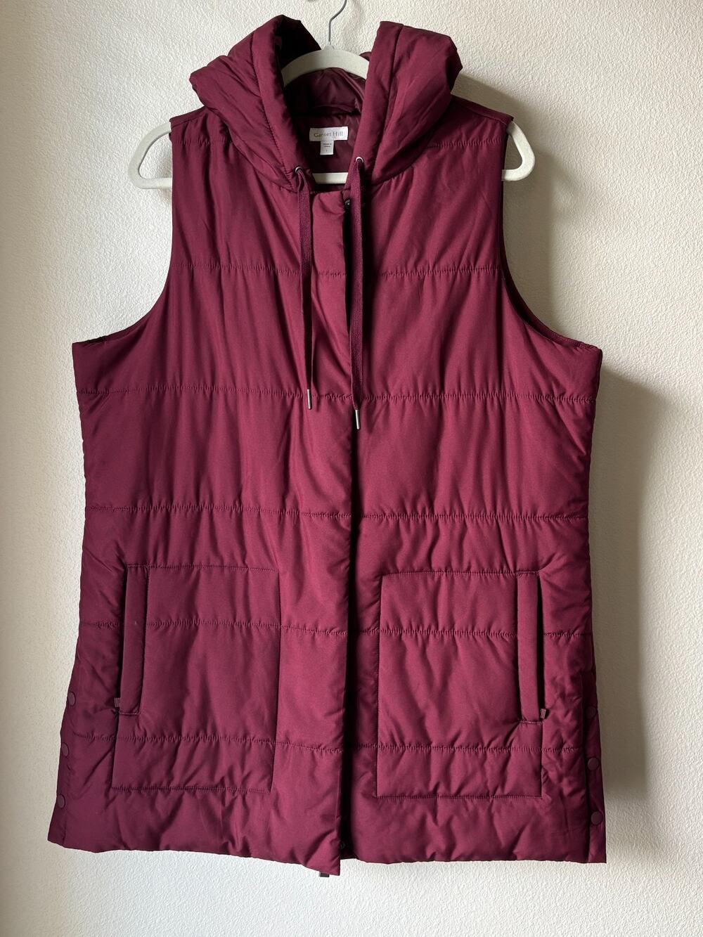 Women's Garnet Hill Tunic Puffer Vest Sleeveless Insulated Parka